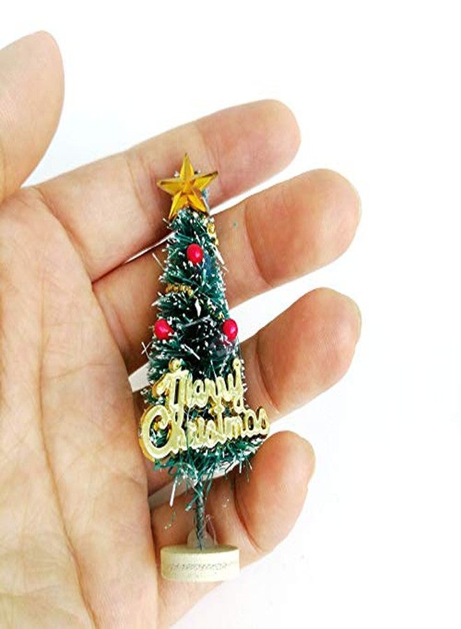SXFSE Dollhouse Decoration Accessories, 1:12/1:6 Toy House Miniature Scene Model Mini Christmas Tree for DIY Fairy Garden Dollhouse Decoration Pretend Toys (Green) - Image 4